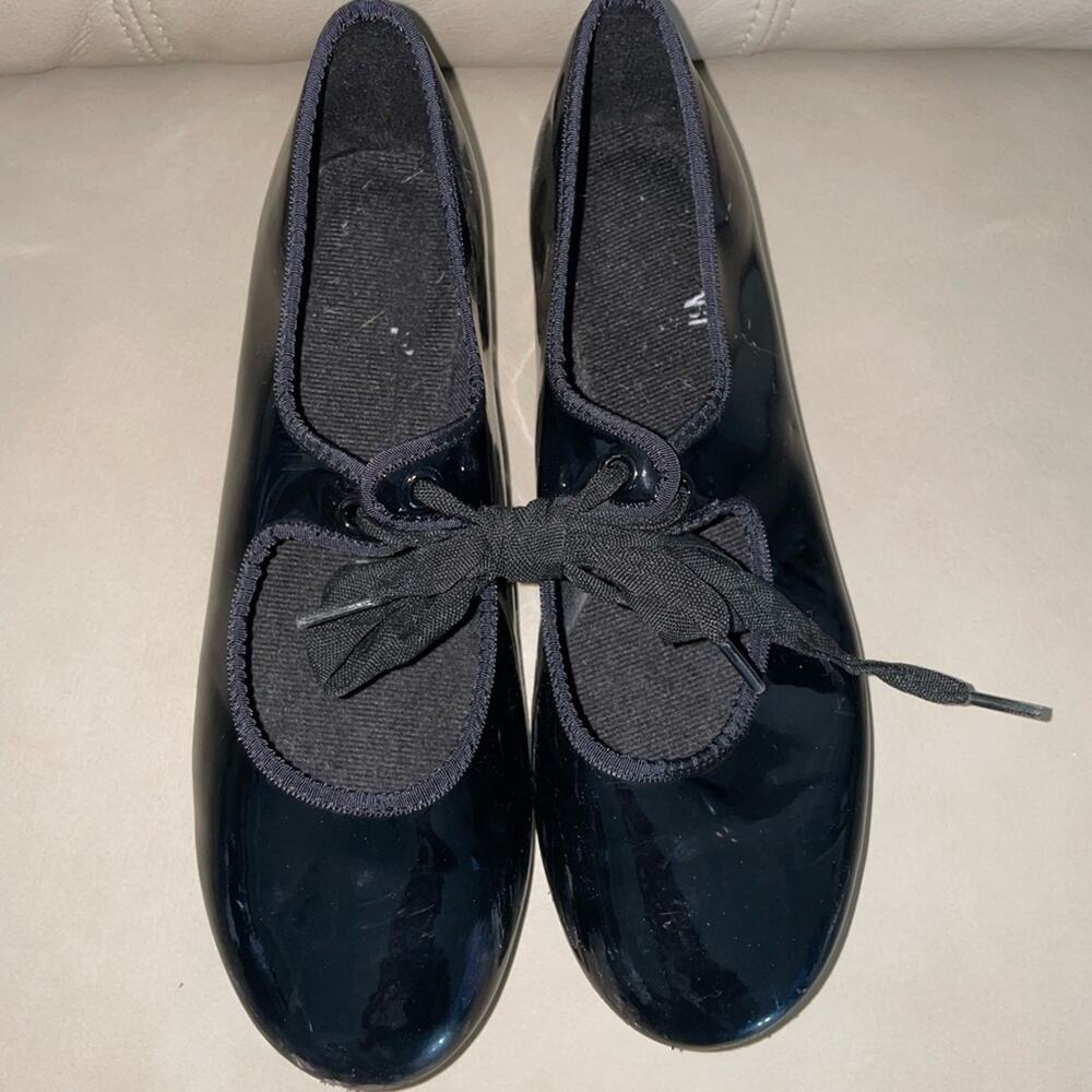 American Ballet Theatre (ABT) Black Patent Tap Dance Shoes - Girls Size 2